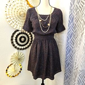 BCBGeneration | Navy Short Sleeve Mini Polka Dot Dress with Pockets | Size 0